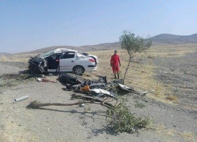 واژگونی مرگبار پژو 206 در محور ملایر- همدان