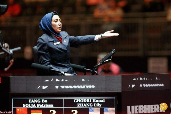 زن ایرانی نیمه نهایی تنیس روی میز المپیک توکیو را قضاوت کرد