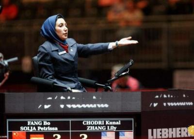 زن ایرانی نیمه نهایی تنیس روی میز المپیک توکیو را قضاوت کرد