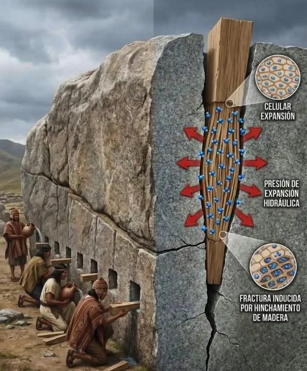 مهندسی سنگ در تمدن اینکا؛ راز شکافتن گرانیت با قدرت هیدرولیک چوب و آب